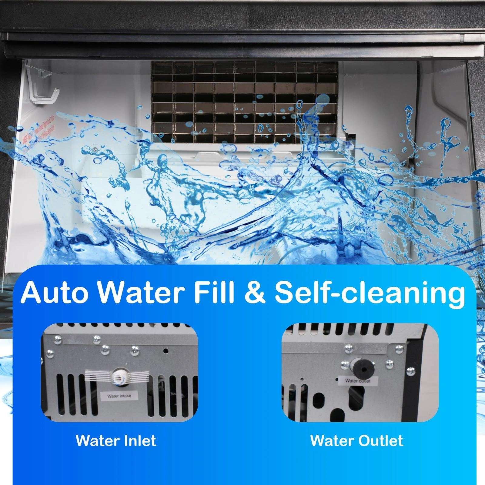 Chill Out: Stainless Steel Ice Maker - 100lbs of Fresh Ice Daily!